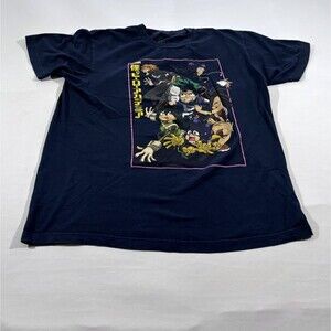 My Hero Academia T-Shirt Mens Blue Graphic Short Sleeve Cotton Adult Anime Tee L